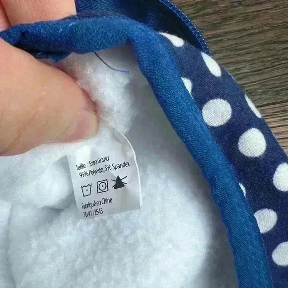 NWT Skinnies Snoozies Women’s Poka Dot Blue Travel Lightweight Slippers XL 11-12 - Picture 8 of 13